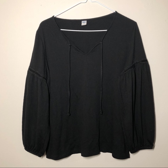 Black peasant blouse - Picture 2 of 4